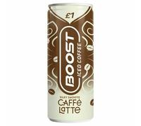 (24x250ml, Caffe Latte) Boost Energy Drink Iced Coffee Latte Espresso