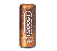 (24x250ml, Caramel Latte) Boost Energy Drink Iced Coffee Latte Espresso