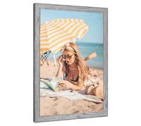 24x30 Wood Frame Gray, Rustic Natural Grey Wooden 30x24in Poster Picture Frame, Distressed 24 x 30inch Woodgrain Gallery Photo Frame with HD Plexiglass, Horizontal Vertical Wall Mounting Display 1pcs