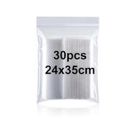 24x35cm Resealable Clear Plastic Bag Large Sealed Storage Press Seal Bags Thickening and Durable Grip Seal Bag for Shoes, Blankets, Clothing Storage, 30PCS