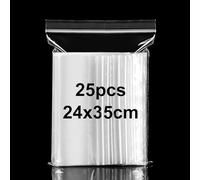 24x35cm Resealable Clear Plastic Ziplock Bags Large Sealed Bag Storage Bag Press Seal Thickening and Durable Grip Seal Bags for Shoes, Blankets, Clothing Storage, 25PCS