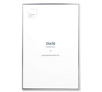 (24x36 in | 61x91 cm) Silver Sleek Matte Aluminium Metal Picture Frame Poster Frame Wall Photo Frame
