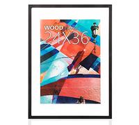 24x36 Inch Poster Frame 61 X 91.5cm Soild Wood Black Picture Frames 24 X 36 Inch Poster Frame For Wall Mounting Horizontally And Vertically (Black)