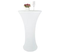 24x43 Inch White Spandex Cocktail Table Cloth Fitted Round Cocktail Table Stretch Highboy Cocktail Table Covers for Banquet Outdoor Party Wedding Bar Round Bottom White