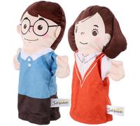 (25.00X20.00X5.00CM, Assorted Color1) 2Pcs Hand Puppet Figures Story Doll Figures Hand Puppets Realistic Puppet Figures for Kids