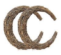 (25.00X25.00X3.00CM, One size) 2pcs Moon Shape DIY Rattan Wreath Handmade DIY Rattan Rings Vine Branch Wreath for DIY Crafts