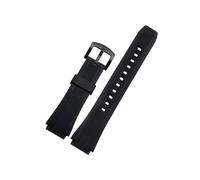 25 * 20mm Black Silicone Sports Watch Strap Fit For Casio Edifice EF-552 EF-552D(Black-black buckle)