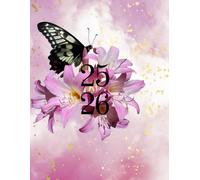 25/26 A4 Week To View Butterfly Academic Diary With Weekly Affirmations: Romantic 13 Month Weekly School Planner With Timetable And Conversion Charts