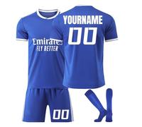 25/26 Home/Away Personalized Football Jerseys, Football Kits for Kids Adult, DIY Football Strips with Name Number, Football Shirts Shorts Socks Set Football Fans Birthday Gifts for Boys UK A20