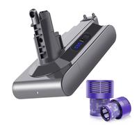 25.2V 6.0Ah Replacement Battery for Dyson V10 Series (Animal/Absolute/Motorhead/Fluffy/Total Clean) + 2 Filters