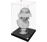 25 30 40 60 Cm Tall Acrylic Boxes For Display, Plastic Storage Organizers With Matte Black Base, Countertop Sculpture Case)(20x20x35cm(8"x8"x14"))