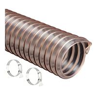 25-300mm PU Polyurethane Flexible Air Duct Hose, Copper-Plated Steel Wire Reinforced Ventilation Duct, Heat Resistant Hose for Industrial Exhaust & Dust Removal(L 2m(6.5 Ft),Dia-65MM (2.6 Inch))