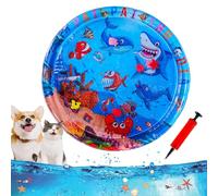 25/40Inchs Cat Waterbed Toy with Fish, Cat Play Pool with Fish, Interactive Pet Toy for Indoor Outdoor Cats in Summer (40Inchs-L)