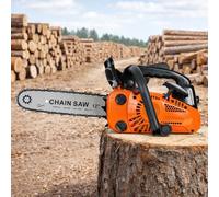25.4cc Gas Chainsaw, 2-Stroke Portable Chain Saw, Handheld High-Power Logging Saw, with 12 Inch Chain Length, Ergonomic Handle & Integrated Guide Plate, for Tree Wood Cutting Trimming