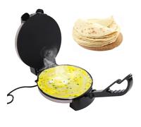 25.4cm Roti Maker Machine, 1200W Electric Chapati Maker Double-sided Heating, Non-stick Coating, Adjustable Thermostat, Electric Tortilla, Press to make Roti, Chapati,Black