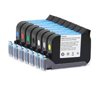 25. 4mm Universal Ink Cartridge Eco Solvent Handheld Printer Compatible Cartridge 600DPI Portable Expiry Date Invisible Ink Refill(1Set)