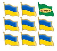 25/50/100/200 Pcs Ukraine Flag Lapel Pins Bulk -Small Metal Ukrainian Pins Brooch Badge Souvenir For Men Women Clothes Bags Hats, 25X18MM, Metal, no gemstone