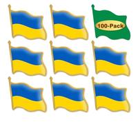 25/50/100/200 Pcs Ukraine Flag Lapel Pins Bulk -Small Metal Ukrainian Pins Brooch Badge Souvenir For Men Women Clothes Bags Hats, 25X18MM, Metal, no gemstone
