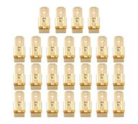 25/50/100pcs Brass Piggyback Spade Connectors with Male Female Disconnect Terminals for Electrical and Wiring Use (25PCS)