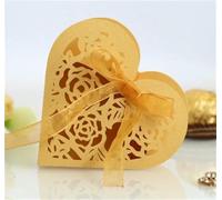 25/50/100pcs Gift Candy Favours Chocolate Favor Boxes With Ribbon Gift Box Packing Wedding Decoration Dragees Box Packaging