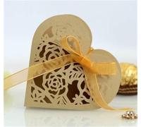 25/50/100pcs Gift Candy Favours Chocolate Favor Boxes With Ribbon Gift Box Packing Wedding Decoration Dragees Box Packaging