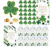 25/50 Sets St. Patricks Day Clover Lapel Pins Bulk Shamrock Pin Brooches with Irish Blessing Cards Gift Bags for St. Patrick’s Day Party Favors Jewelry Accessories, 50 PCS, Default