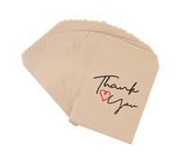 25/50Pcs 13x18cm Thank You Kraft Paper Candy Bags Wedding Favors Biscuit Packaging Bag For Guest Birthday Party Decor Gift Pouch(B06,50pcs)