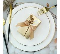 25/50Pcs Bowknot Candy Gift Box Sweet Golden Wedding Favor Gift Hand Packaging Box With Bow Baby Shower Party Supplies