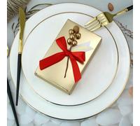 25/50Pcs Bowknot Candy Gift Box Sweet Golden Wedding Favor Gift Hand Packaging Box With Bow Baby Shower Party Supplies