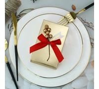 25/50Pcs Bowknot Candy Gift Box Sweet Golden Wedding Favor Gift Hand Packaging Box With Bow Baby Shower Party Supplies