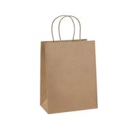 25/50Pcs Brown Kraft Paper Gift Bags With Handle For Wedding Birthday Party Favor Bag Shopping Bags For Small Business Grocery(Brown,25PCS_12X6X15CM)