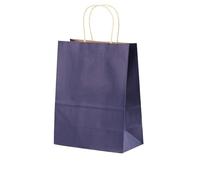 25/50Pcs Brown Kraft Paper Gift Bags With Handle Wedding Birthday Party Favor Bags For Small Merchandise Bags for Birthday Wedding Sweets(Dark Blue,50PCS_12X6X15CM)