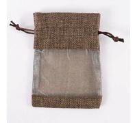 25/50pcs Drawstring Organza Bag Natural Burlap Gift Pouch Combination Flax Jewelry Packaging Wedding Party Candy Bags