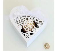 25/50Pcs Laser Cut Love Heart Candy Gift Box Wedding Gifts Favor Packaging Box With Ribbon Baby Shower For Guest Supplies