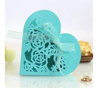 25/50Pcs Laser Cut Love Heart Candy Gift Box Wedding Gifts Favor Packaging Box With Ribbon Baby Shower For Guest Supplies