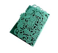 25/50pcs Laser Cut Wedding Invitation Trifold Business Lace Greeting Cards Birthday Party Gift Supplies(Green,50pcs)