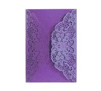 25/50Pcs Laser Cut Wedding Invitations Card Lace Flower Business Greeting Cards Birthday Bridal Shower Party Decoration(Purple,50pcs)
