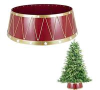 25.6inch Christmas Tree Skirt Foldable Xmas Tree Stand Base Cover Collar Trunk Basket Ring for Tree Decorations