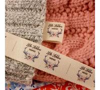 25 * 70 mm Personalized Sewing Labels for Handmade Items, Custom Sewing Label with Logo and Text, Ribbon Tags Sewing Accessory (20/50/100/200 Pcs)