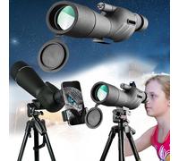 25-75 X 60 Spotting Scope, Professional Outdoor Spotting Scope, Portable Travel Telescope with Adapter Tripod, 60Mm Objective Lens Diameter Zoom Scope Monocular,for Birdwatching, Hiking, Stargazing