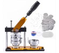 25-75Mm Rotary Badge Machine, Button Press DIY Round Pin Maker with 100 Materials, Highly Engineered Metal, Labor-Saving Handle Button Making Set for Pin Buckles, Knots, Key Chains, Bottle Opene 50mm