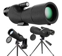 25-75x60 Spotting Scopes with Tripod Carrying Bag and Smartphone Adapter Straight Spotter Scope Black