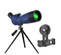 25-75x70 Zoom HD Monocular Spotting Scope FMC Waterproof Telescope W/Tripod For Shooting Birding Camping Hunting Optics Scope(BlueWith Tripod clip) (BlueWith Tripod clip)