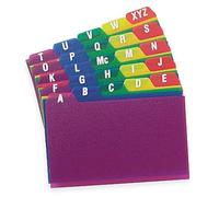 25 A-Z Tabbed 4x6 Index Card Guides in 5 Colors Durable Poly Note Divider Organizer Recipes Office School Home