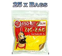 25 Bags of ZIG ZAG Slim Filters Tips Packs - 450 Tips Pack