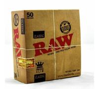(25 Booklets (Half Box)) RAW CLASSIC KING SIZE Slim Natural Unrefined Rolling Papers