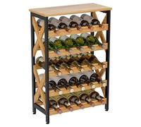 25 Bottle Wine Rack Freestanding Floor Rustic Wine Holder Stand 5 Tier Wobble-Free Tall Wine Racks Wine Large Display Storage Shelf for Cellar Kitchen 21.6''L x 10.6''W x 31.8''H