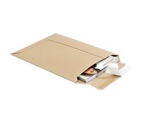 25 Cardboard Envelopes 250 x 353 mm up to 50 mm Total Height Ideal for DIN A4 Cardboard 440 g/m² Brown Self-Adhesive for Documents Books Toppac tP335 (25 | Cardboard | A4)