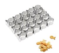 25 Cavity Fish Mold, Goldfish Cookie Cutter for Making Crackers, Biscuits, Chocolates. Food-Grade Stainless Steel, Mini Fish Shape Baking Tool.