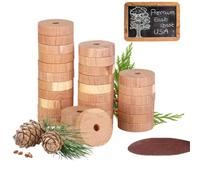 Chill French 25 Cedar Wood Moth Rings for Clothes | Cedar From United States | Sandpaper Included | 100% Natural Protection No Chemicals | Fragrance for Hangers, Cabinets